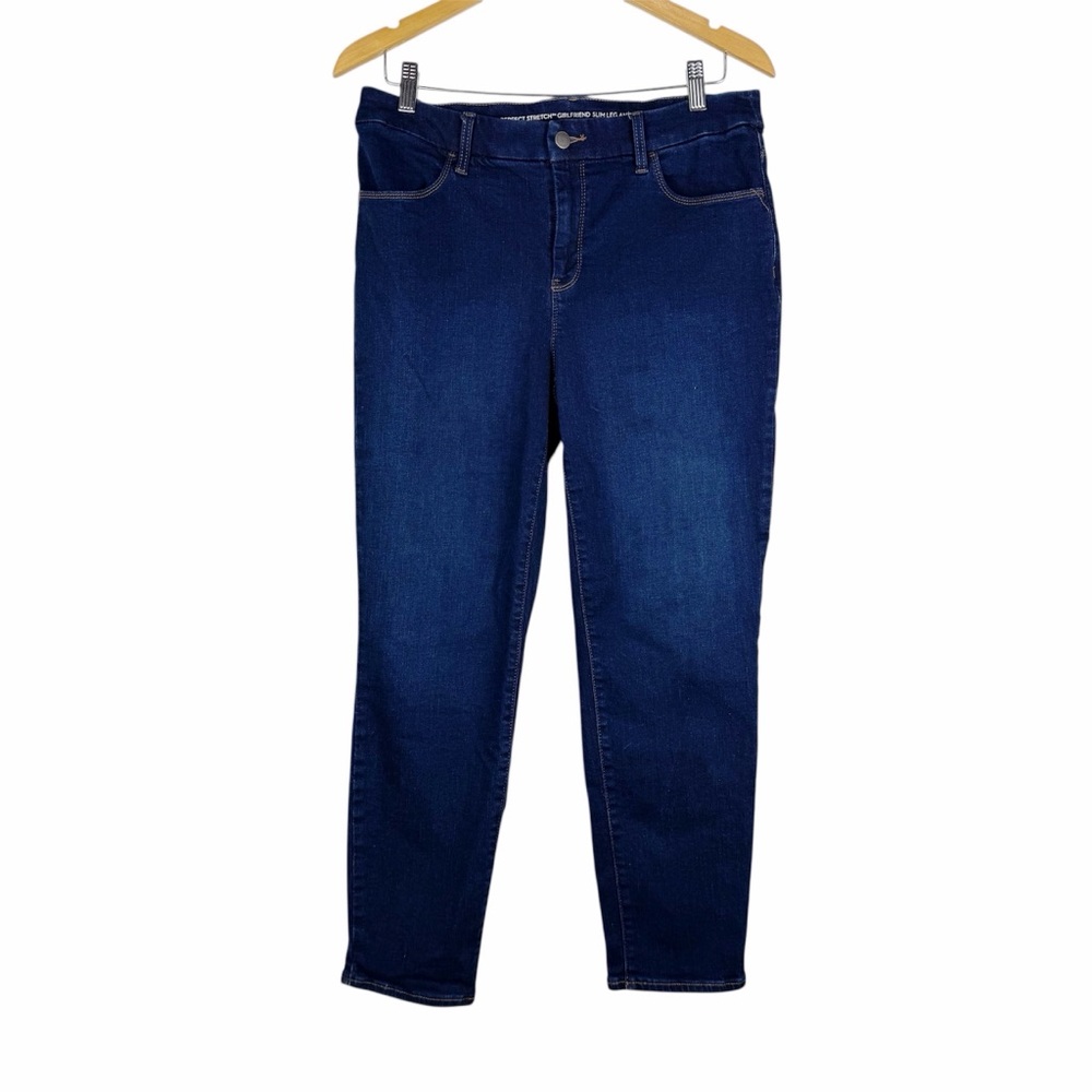 Chicos Perfect Stretch Slim Leg Ankle Dark Wash Blue Size M/8